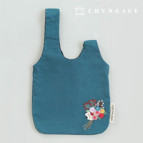 프랑스자수 패키지 DIY 키트 에코백 꽃다발 블루 CH560167